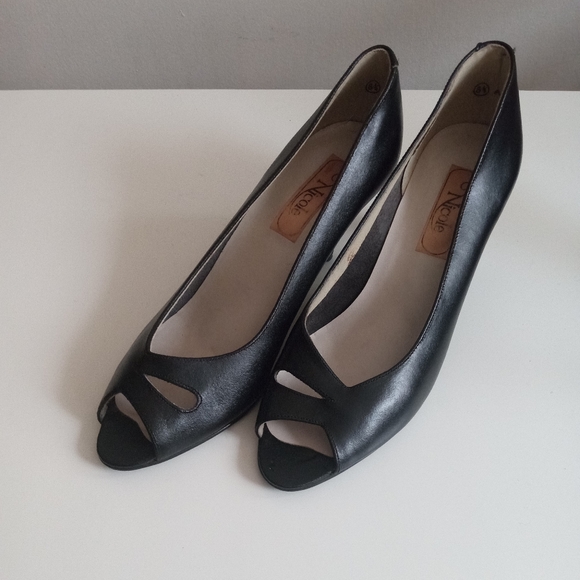 👠🖤Black Open Toe Heels | Nicole | Size 8.5 - Picture 3 of 13